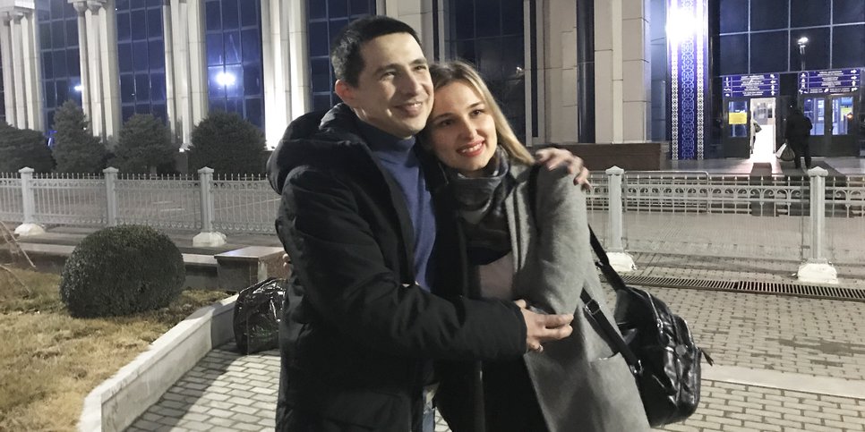 Feliks Makhammadiyev with his wife, Yevgeniya. Tashkent (January 2021)