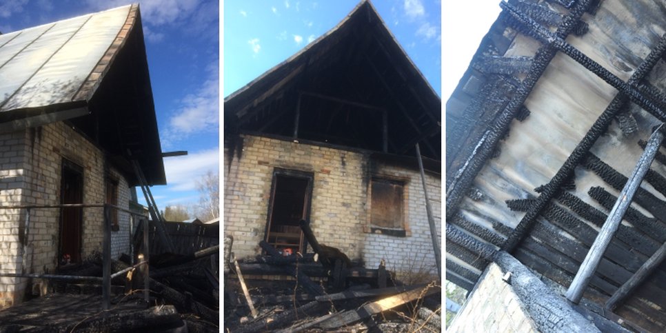 Foto: Brandanschlag auf das Gebäude der Zeugen Jehovas in Zheshart (Komi), Mai 2017
