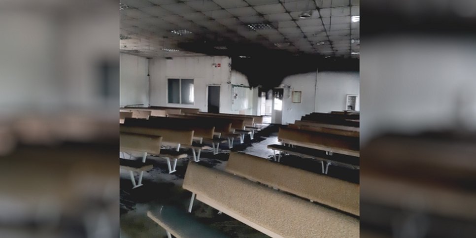 Последствия поджога бывшего здания для богослужений в Прохладном (июнь 2019)
