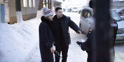 Felix Makhammadiev with his wife. Orenburg, December 31, 2020