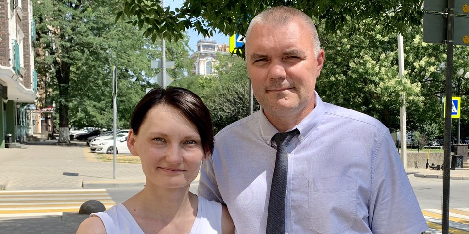 In the photo: Andrey Okhrimchuk with his wife Ekaterina