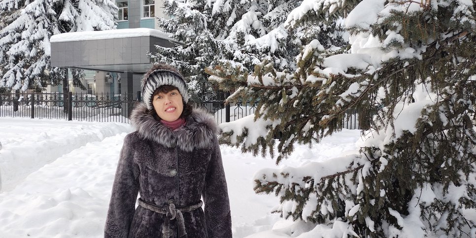 Nataliya Kriger on the day of the appeal decision outside the courthouse. Birobidzhan. November 2021