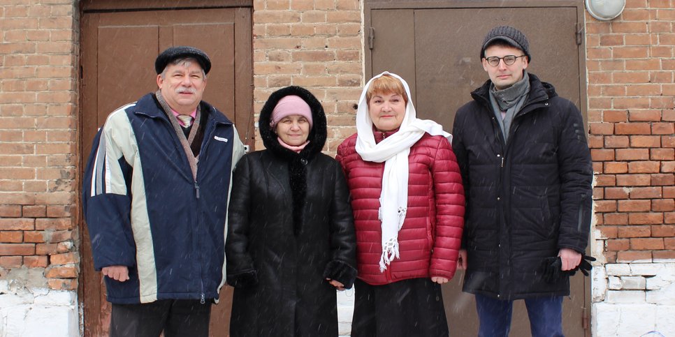 Алексей Трофимов, Ольга Панюта, Ольга Опалева, Дмитрий Малеваный в день вынесения приговора. Февраль 2023 года