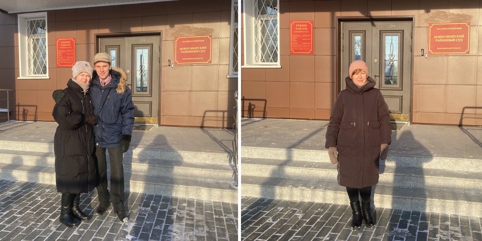Valery Maletskov with his wife and Marina Chaplykina before their conviction, Novosibirsk, December 2023