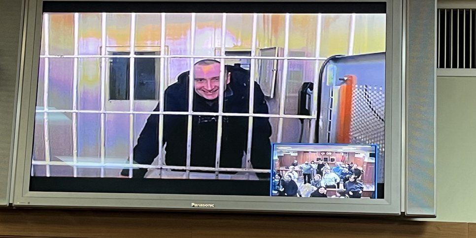 Сергей Громов во время апелляционного слушания по видео-конференц-связи, 31 января 2024 года