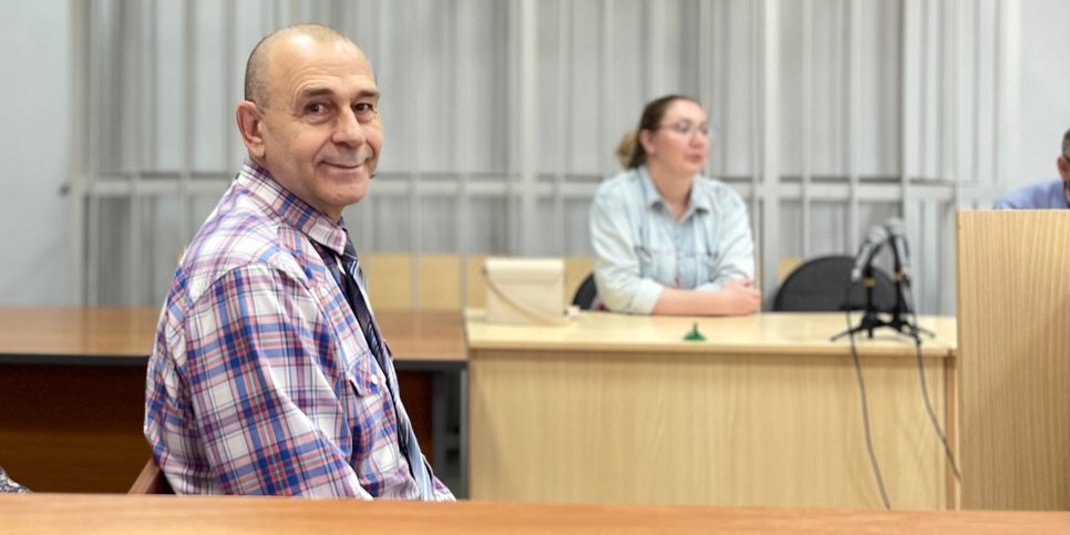 Aleksandr Salnikov in the courtroom on the day of one of the hearings, August 8, 2024