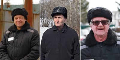 Артур Путинцев, Владимир Мельник и Владимир Пискарёв в день освобождения, 9 апреля 2025 года