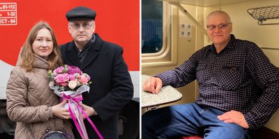 Links: Aleksey Gorely mit seiner Frau Inna. Rechts: Oleg Shidlovsky. 14. November 2025